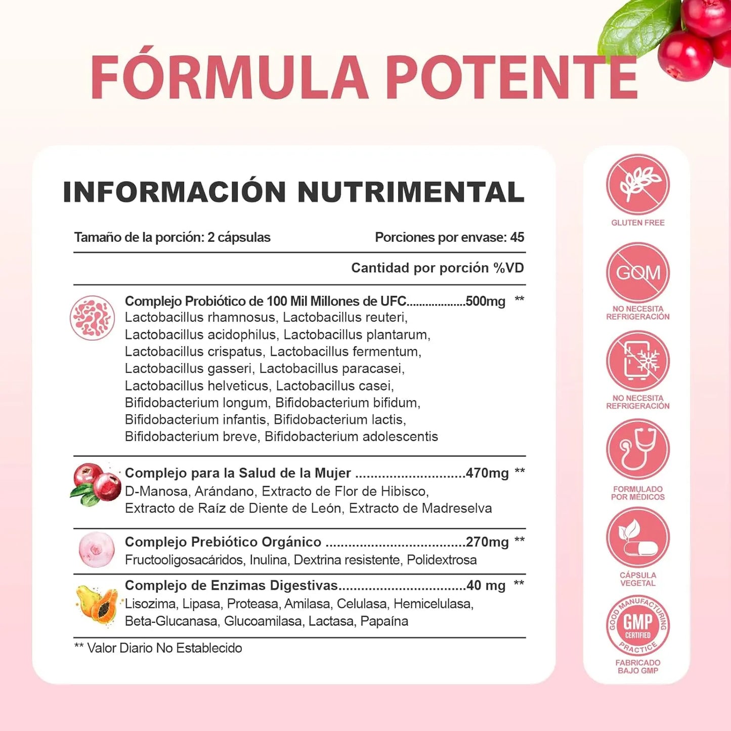 WINDBOSS™ Complejo Probiótico para Mujeres