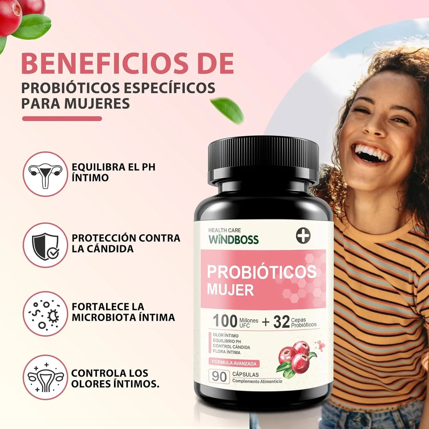 WINDBOSS™ Complejo Probiótico para Mujeres