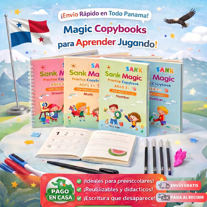 SANK™ Set de Cuadernos Reutilizables Montessori Magic para Escritura